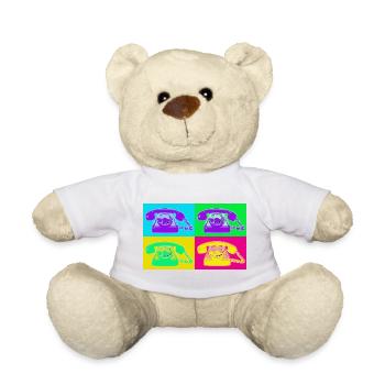 Pop-Art-Quad-Neon-Telefon - Teddy - Weiß - Vorne