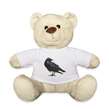 Raven Crow Watercolor - Teddy Bear - white - Front