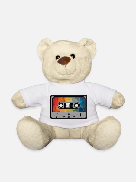 Cassette arc en ciel rétro - Nounours - blanc