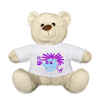 Leo der blaue Punk - Teddy - Weiß - Vorne