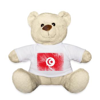 Tunisia Flag - Vintage Grunge - Teddy Bear - white - Front