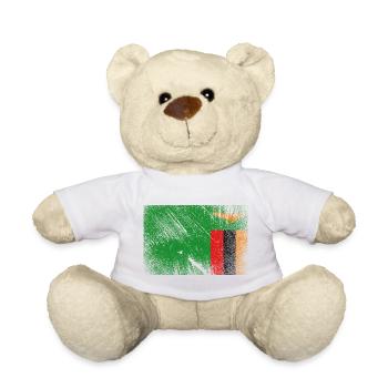 Drapeau de Zambie - Grunge Vintage - Nounours - blanc - Devant