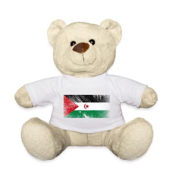 Western Sahara Flag - Vintage Grunge - Teddy Bear - white - Front