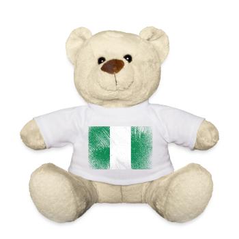 Drapeau du Nigeria - Grunge Vintage - Nounours - blanc - Devant