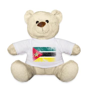 Mosambik Flagge - Vintage Grunge - Teddy - Weiß - Vorne