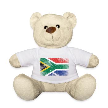 Drapeau de l’Afrique du Sud - Vintage Grunge - Nounours - blanc - Devant