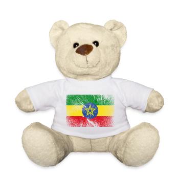 Drapeau de l’Ethiopie - Grunge Vintage - Nounours - blanc - Devant