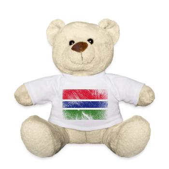 Gambia Flag - Vintage Grunge - Teddy Bear - white - Front