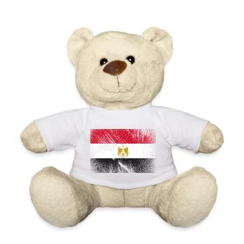 Egypt Flag - Vintage Grunge - Teddy Bear - white - Front