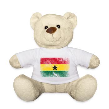 Ghana Flag - Vintage Grunge - Teddy Bear - white - Front