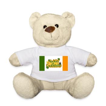 "Feckin' Gobshite" Irland Flagge, Irish Insult - Teddy - Weiß - Vorne