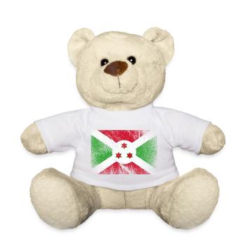 Drapeau du Burundi - Grunge Vintage - Nounours - blanc - Devant