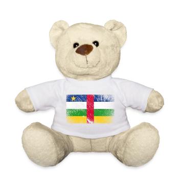 Central African Republic Flag - Vintage - Teddy Bear - white - Front