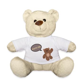 Umarme mich: Bär mit einer Inschrift - Teddy - Weiß - Vorne