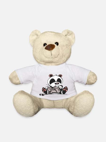 Théo le panda Gamer - Nounours - blanc
