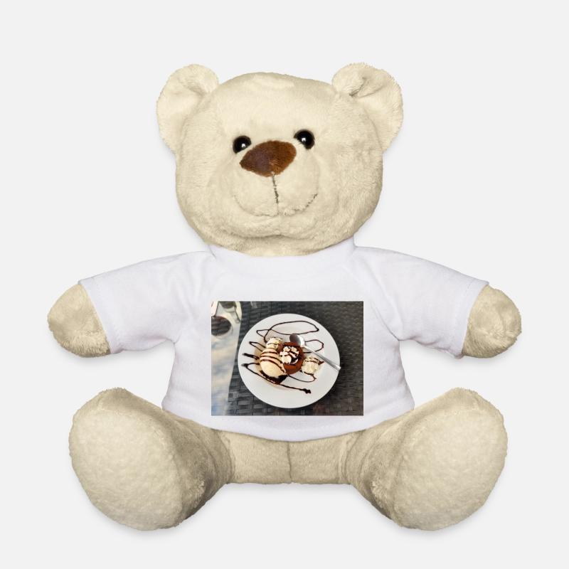 Lava Cake with Ice Cream Dessert Dessert - Teddy Bear - white