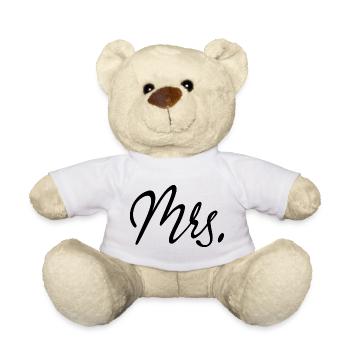 Mrs. Matching Couple Engagement Wedding Honeymoon - Teddy Bear - white - Front