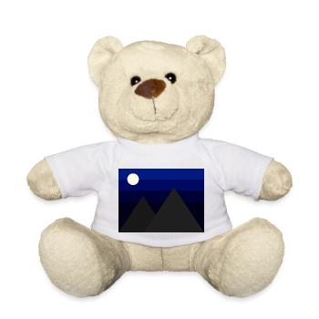 Minimalist Mountains Under the Night Sky - Teddy Bear - white - Front