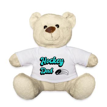 Hockey Dad Design - Teddy Bear - white - Front