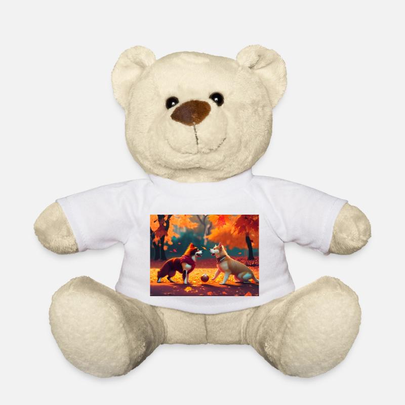 Hund im Herbst - Teddy - Weiß