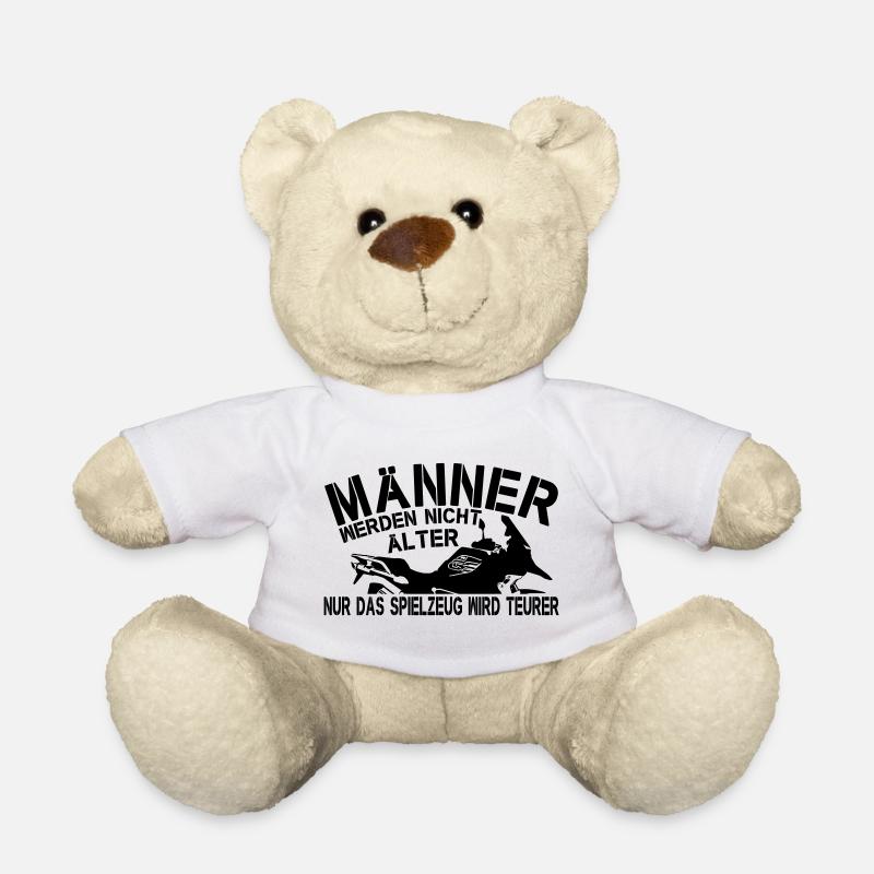 Lustiger Spruch Männer älter Motorrad Spielzeug - Teddy - Weiß