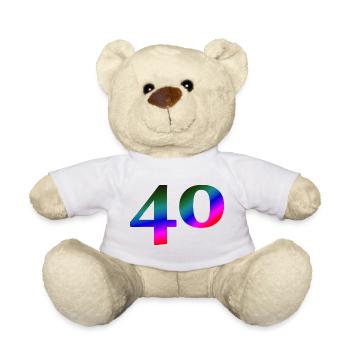 schönes oberteil, 40 buntes Farbenmuster - Teddy - Weiß - Vorne