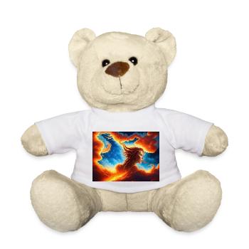 blue red sky with a woman illustration - Teddy Bear - white - Front