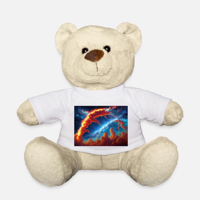 Blue Red Sky - Teddy Bear - white