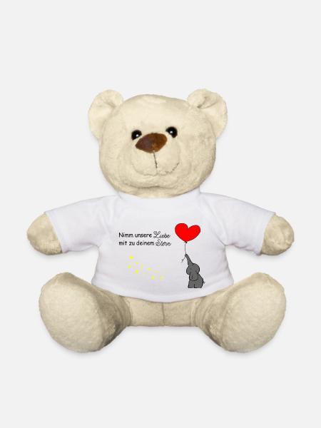 Nimm unsere Liebe mit zu deinem Stern Stern - Teddy - Weiß