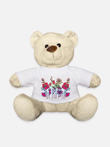 Blumen - Teddy - Weiß