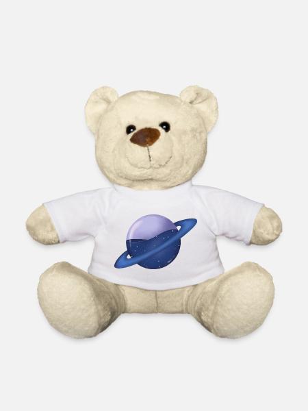 Galaxy Planet - Teddy Bear - white