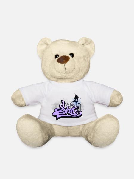 Skate jump - Teddy Bear - white