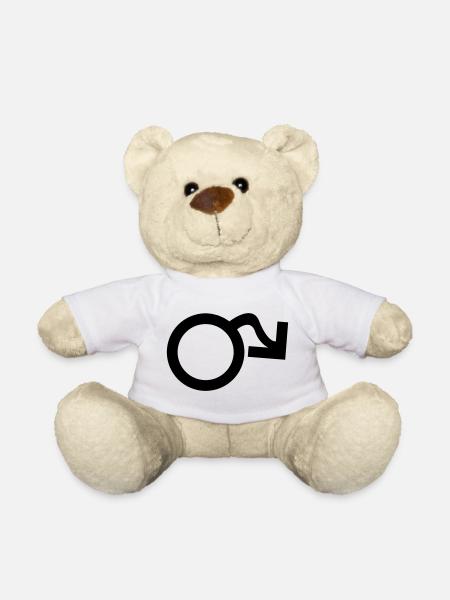 Symbole mâle pendu - Nounours - blanc