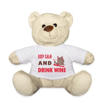 Ruhe bewahren und Wein trinken - Teddy - Weiß - Vorne