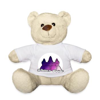 Cambodge Temple Khmer Vintage Palmiers I Cadeau - Nounours - blanc - Devant