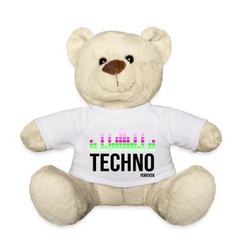 Techno music - Teddy Bear - white - Front
