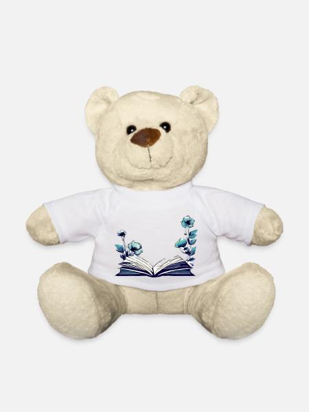 Buch Geschenk Buchliebhaber Lesen Bücher Leser - Teddy - Weiß