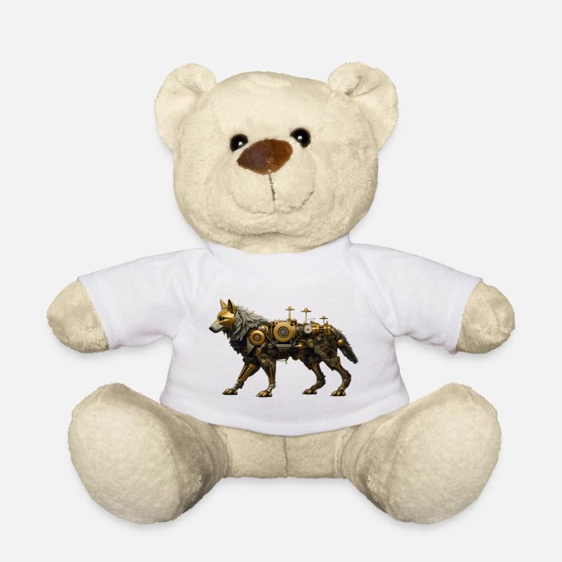 Steampunk Wolf - Teddy - Weiß