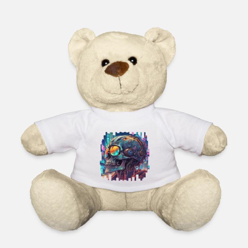 Cyberpunk Skull // NeonByte Cranium - Teddy - Weiß