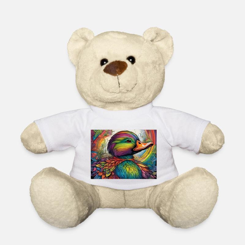 Illustrierte gemalte Ente - Teddy - Weiß