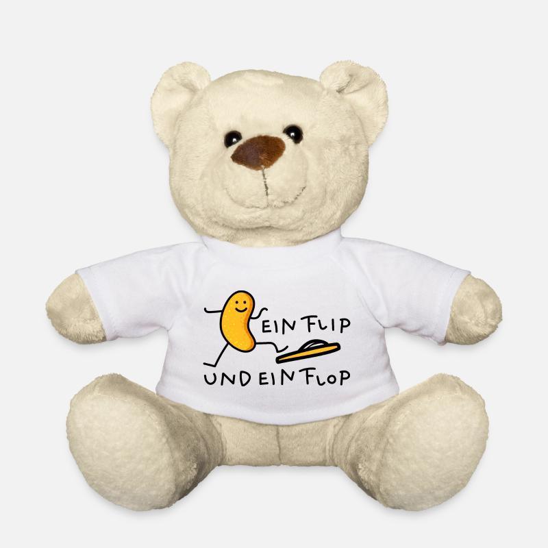 Ernussflips mit Flop - Teddy - Weiß