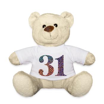 31e anniversaire léopard - Nounours - blanc - Devant