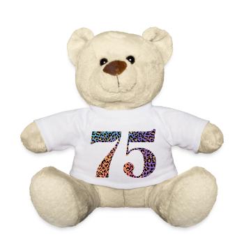 75th Anniversary Leopard - Teddy Bear - white - Front