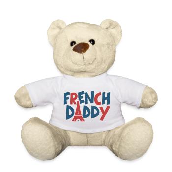 Elegant Design: French Daddy Daddy Daddy Gift - Teddy Bear - white - Front