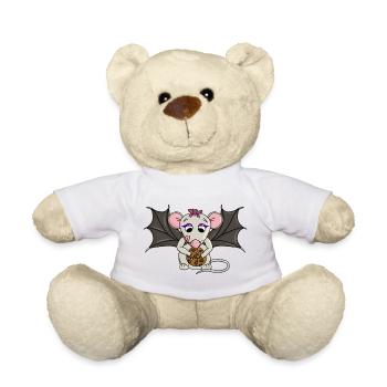 Fleder-Maus findet Cookie an Halloween - Teddy - Weiß - Vorne