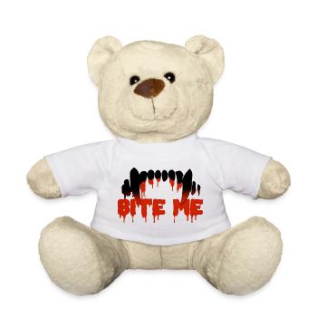 Horror Halloween Design - Vampire Fangs - Teddy Bear - white - Front