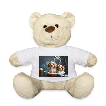 dogs bathing - Teddy Bear - white - Front
