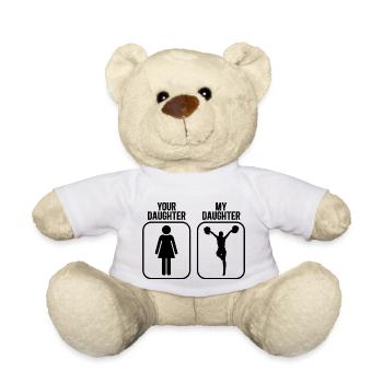 Ma fille acclame papa d’un père pom-pom girl - Nounours - blanc - Devant
