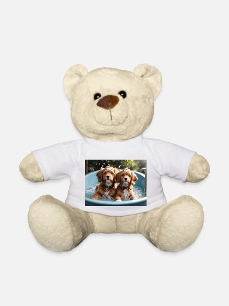 Hunde beim Baden - Teddy - Weiß