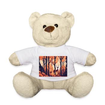 Fall Scenery (Fall Collection #10) - Teddy Bear - white - Front
